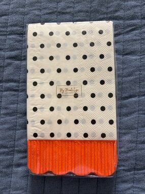 My Mind’s Eye Polka Dot Paper Napkins with Orange Trim